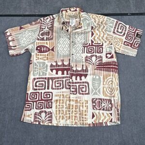 Vintage Senor Frogs Hawaiian Shirt Mens Small White Cotton Short Sleeve